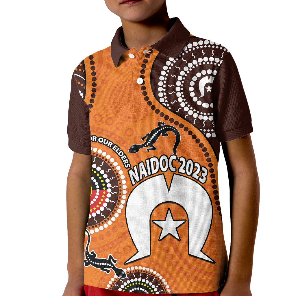 2023-naidoc-week-kid-polo-shirt-lizard-aboriginal