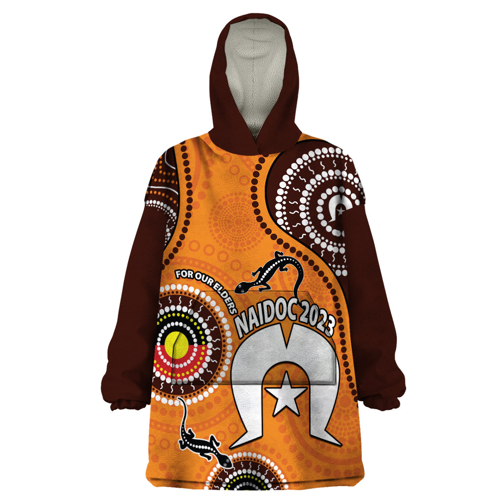 2023-naidoc-week-wearable-blanket-hoodie-lizard-aboriginal