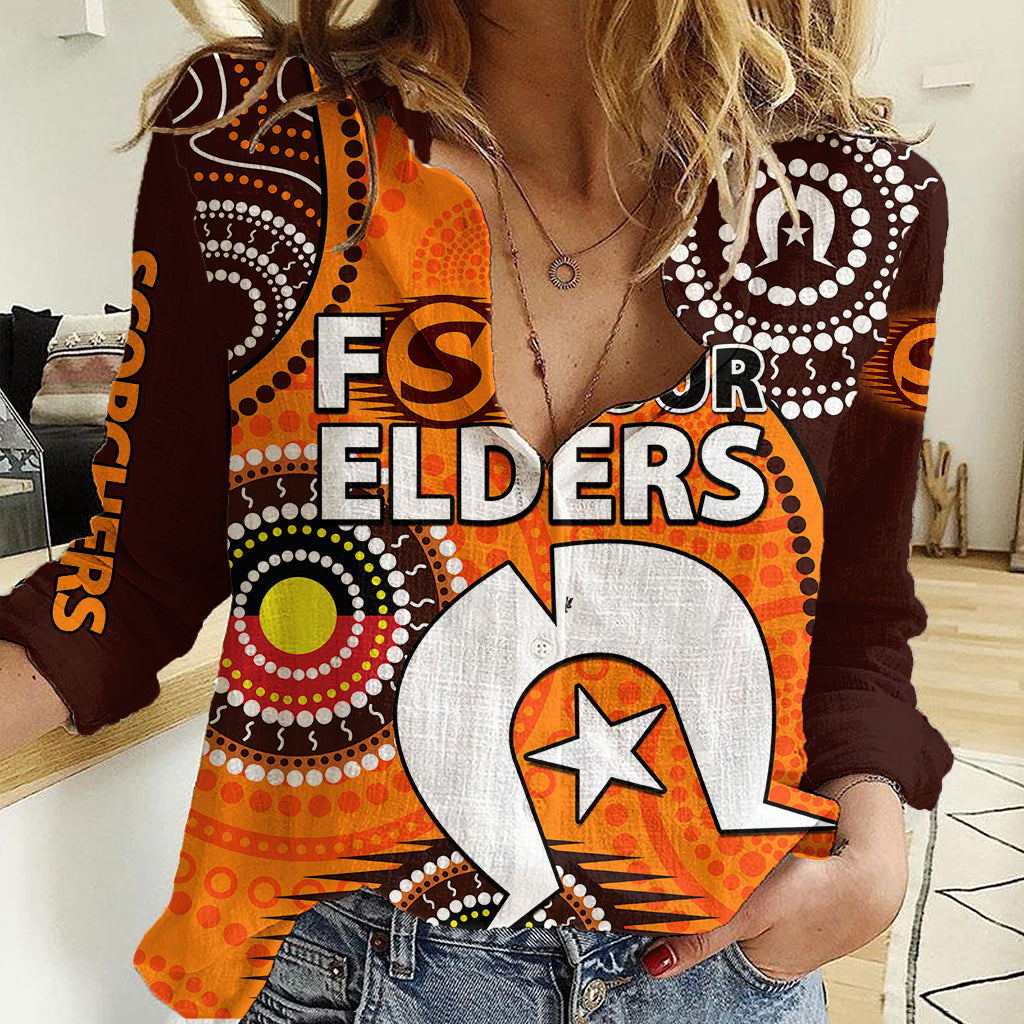 2023-scorchers-bbl-women-casual-shirt-aboriginal-naidoc-for-our-elders