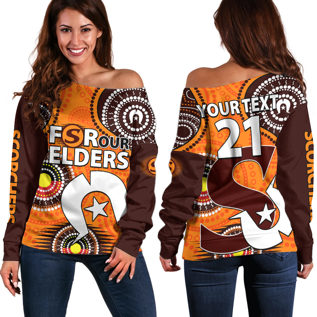 custom-text-and-number-2023-scorchers-bbl-off-shoulder-sweater-aboriginal-naidoc-for-our-elders