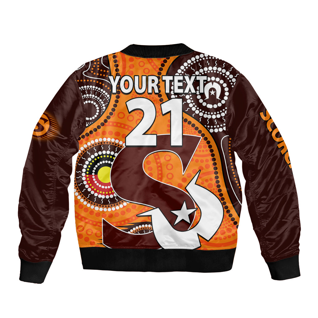 custom-text-and-number-2023-scorchers-bbl-sleeve-zip-bomber-jacket-aboriginal-naidoc-for-our-elders