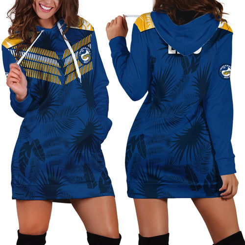 parramatta-eels-rugby-hoodie-dress-simple-hawaiian-palms-leaf