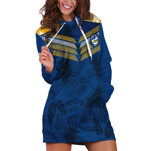 parramatta-eels-rugby-hoodie-dress-simple-hawaiian-palms-leaf
