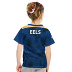 parramatta-eels-rugby-kid-t-shirt-simple-hawaiian-palms-leaf