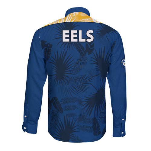 parramatta-eels-rugby-long-sleeve-button-shirt-simple-hawaiian-palms-leaf
