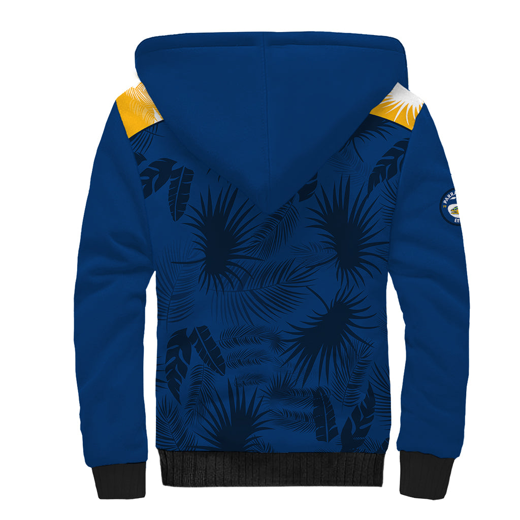 parramatta-eels-rugby-sherpa-hoodie-simple-hawaiian-palms-leaf