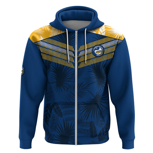 custom-text-and-number-parramatta-eels-rugby-hoodie-simple-hawaiian-palms-leaf