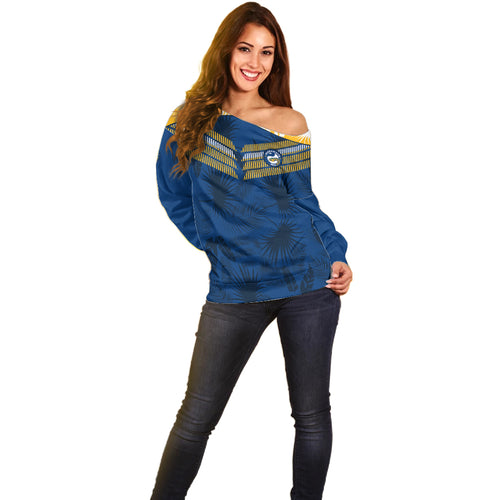 custom-text-and-number-parramatta-eels-rugby-off-shoulder-sweater-simple-hawaiian-palms-leaf