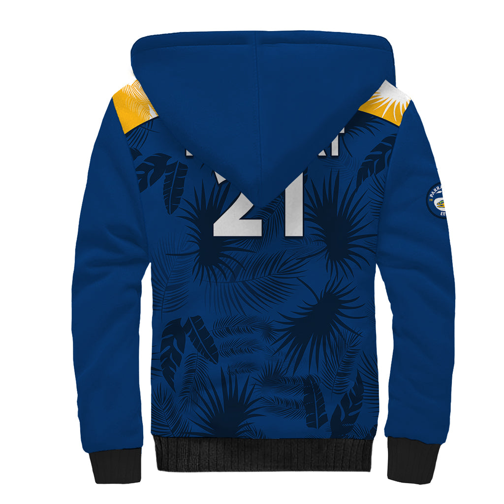 custom-text-and-number-parramatta-eels-rugby-sherpa-hoodie-simple-hawaiian-palms-leaf