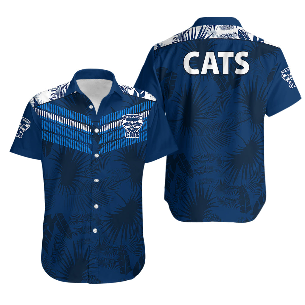 geelong-cats-football-hawaiian-shirt-simple-hawaiian-palms-leaf