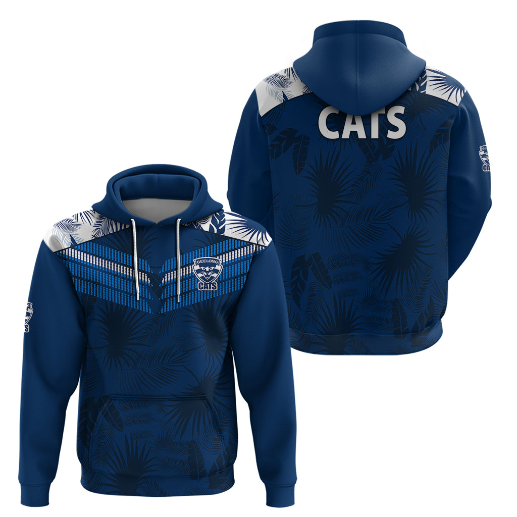 geelong-cats-football-hoodie-simple-hawaiian-palms-leaf