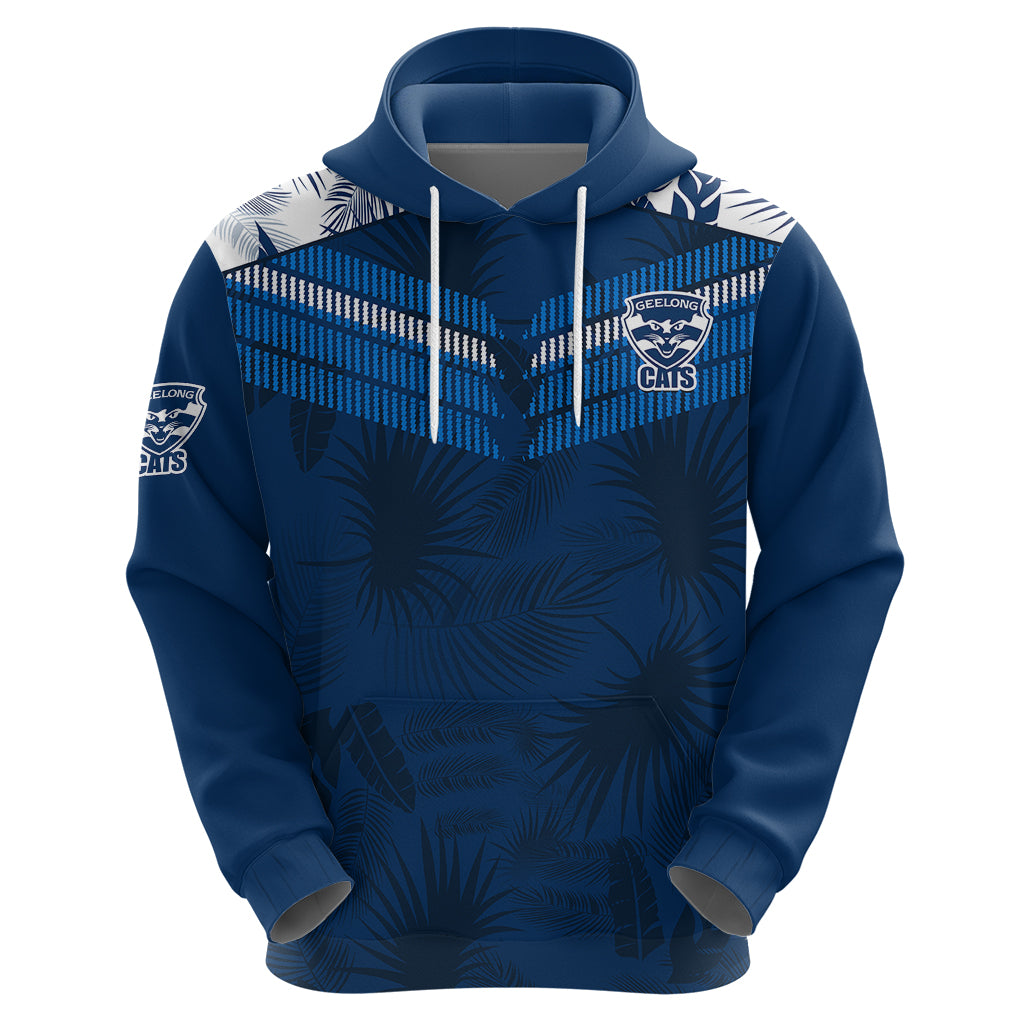 custom-text-and-number-geelong-cats-football-hoodie-simple-hawaiian-palms-leaf