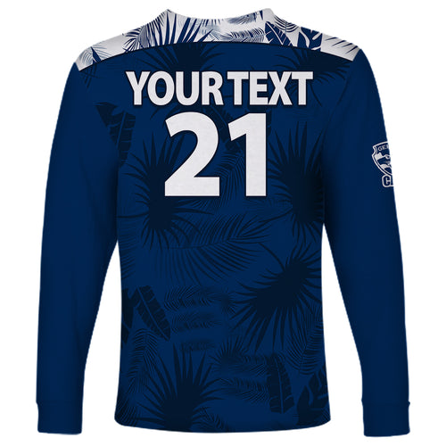 custom-text-and-number-geelong-cats-football-long-sleeve-shirt-simple-hawaiian-palms-leaf
