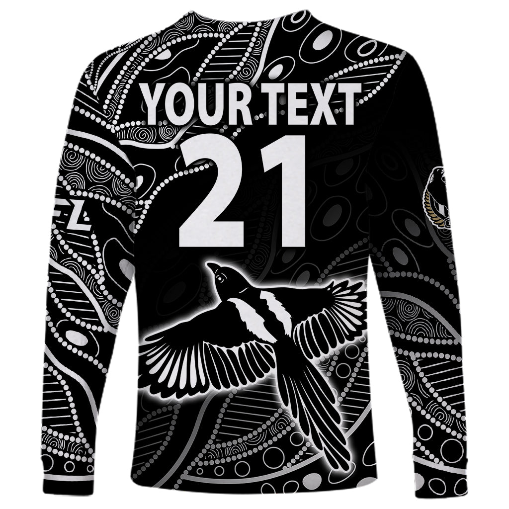 custom-text-and-number-2023-collingwood-magpies-football-long-sleeve-shirt-pies-founded-1892