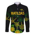 custom-text-and-number-australia-soccer-long-sleeve-button-shirt-matildas-world-cup-with-kangaroo