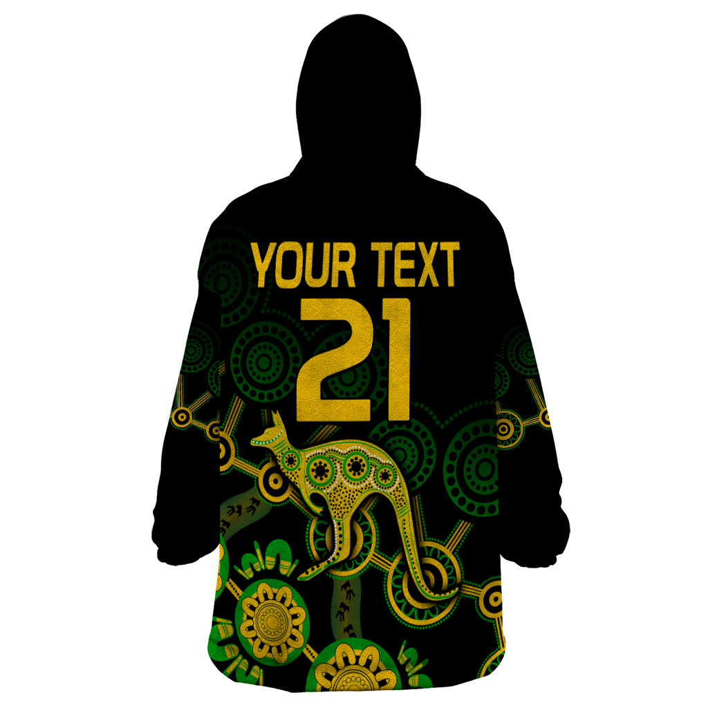 custom-text-and-number-australia-soccer-wearable-blanket-hoodie-matildas-world-cup-with-kangaroo
