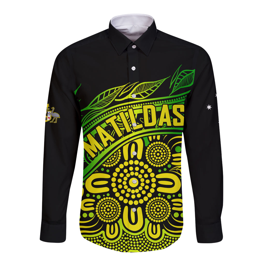 custom-text-and-number-2023-australia-soccer-matildas-long-sleeve-button-shirt