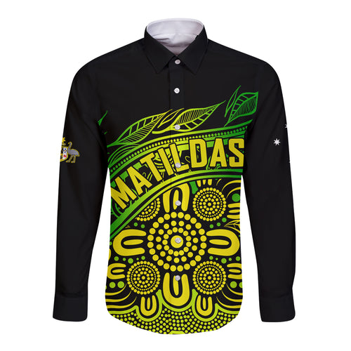custom-text-and-number-2023-australia-soccer-matildas-long-sleeve-button-shirt