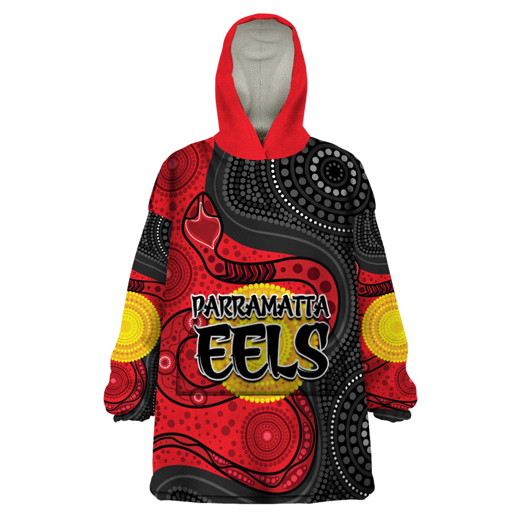 2023-parramatta-eels-wearable-blanket-hoodie-simple-aboriginal
