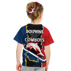 nrl-combine-dolphins-and-cowboys-kid-t-shirt