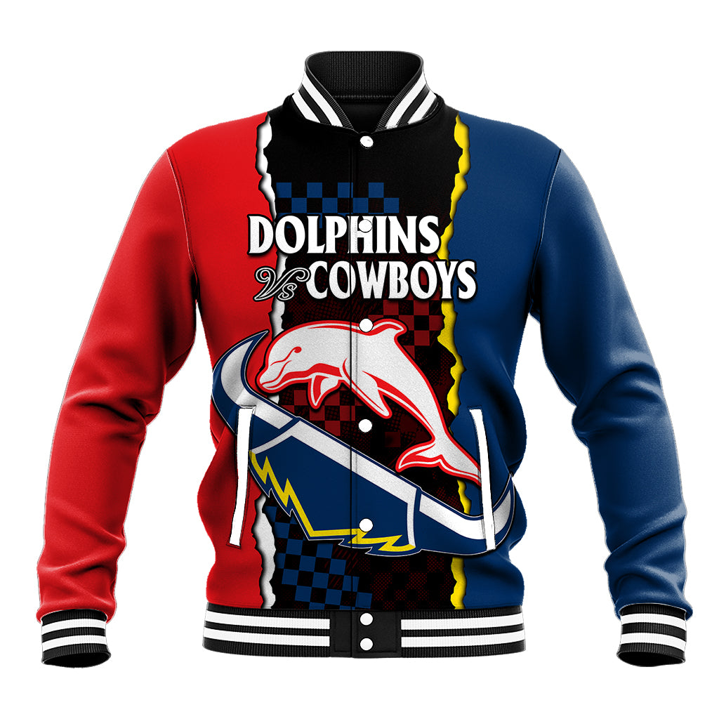custom-text-and-number-nrl-combine-dolphins-and-cowboys-baseball-jacket
