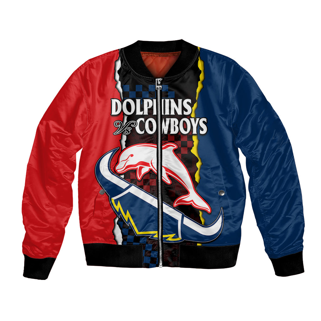 custom-text-and-number-nrl-combine-dolphins-and-cowboys-bomber-jacket