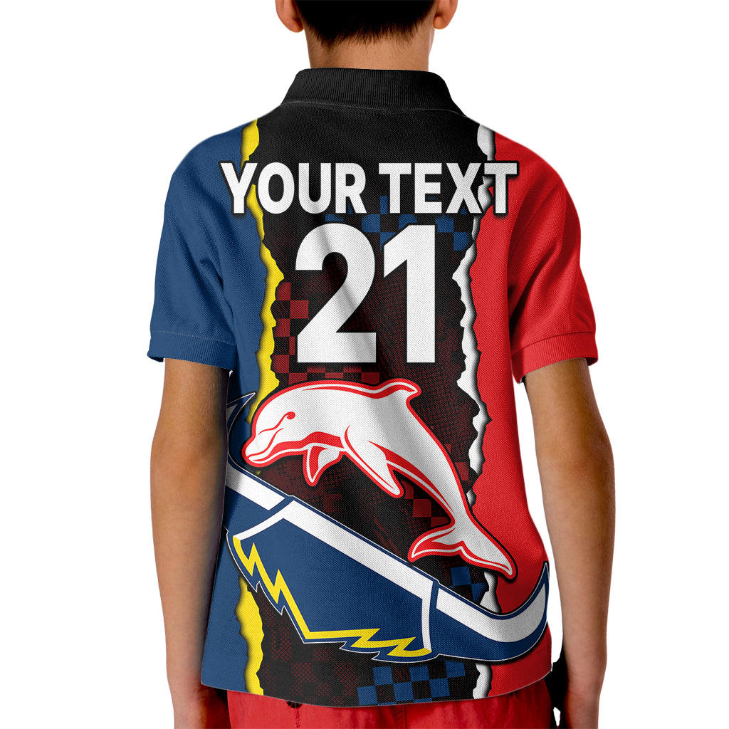 custom-text-and-number-nrl-combine-dolphins-and-cowboys-kid-polo-shirt