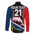custom-text-and-number-nrl-combine-dolphins-and-cowboys-long-sleeve-button-shirt