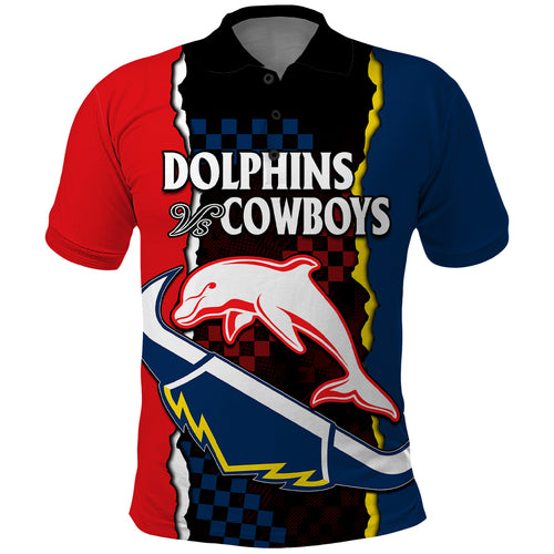 custom-text-and-number-nrl-combine-dolphins-and-cowboys-polo-shirt