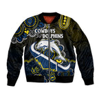 custom-text-and-number-nrl-combine-dolphins-and-cowboys-bomber-jacket-aboriginal