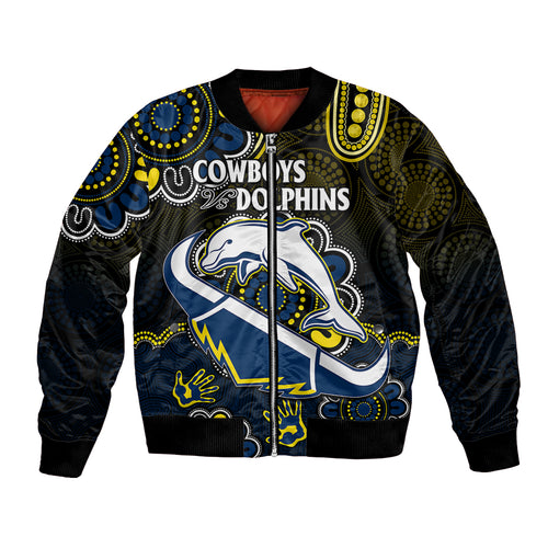custom-text-and-number-nrl-combine-dolphins-and-cowboys-bomber-jacket-aboriginal