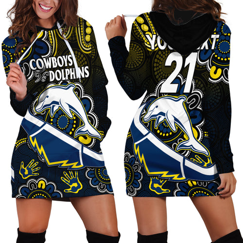 custom-text-and-number-nrl-combine-dolphins-and-cowboys-hoodie-dress-aboriginal