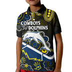 custom-text-and-number-nrl-combine-dolphins-and-cowboys-kid-polo-shirt-aboriginal