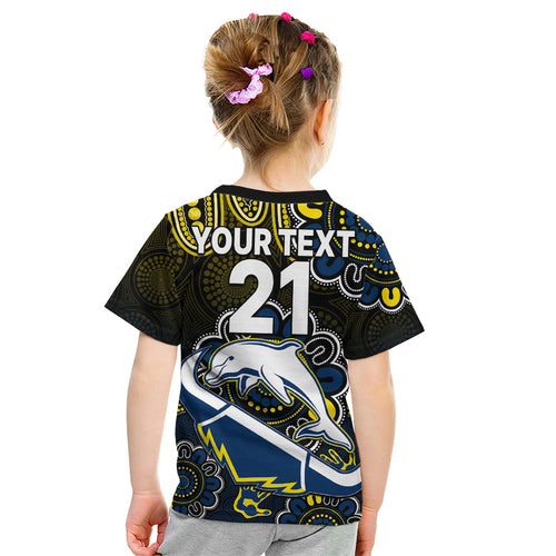 custom-text-and-number-nrl-combine-dolphins-and-cowboys-kid-t-shirt-aboriginal