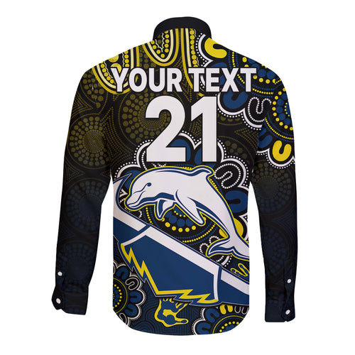 custom-text-and-number-nrl-combine-dolphins-and-cowboys-long-sleeve-button-shirt-aboriginal