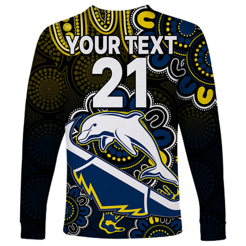 custom-text-and-number-nrl-combine-dolphins-and-cowboys-long-sleeve-shirt-aboriginal