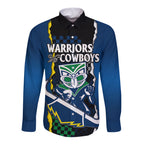 custom-text-and-number-nrl-combine-warriors-and-cowboys-long-sleeve-button-shirt
