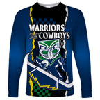 custom-text-and-number-nrl-combine-warriors-and-cowboys-long-sleeve-shirt