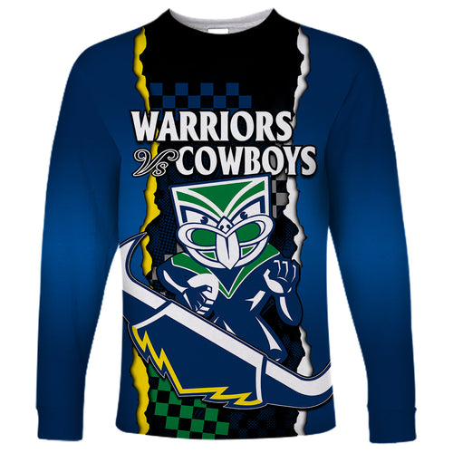 custom-text-and-number-nrl-combine-warriors-and-cowboys-long-sleeve-shirt