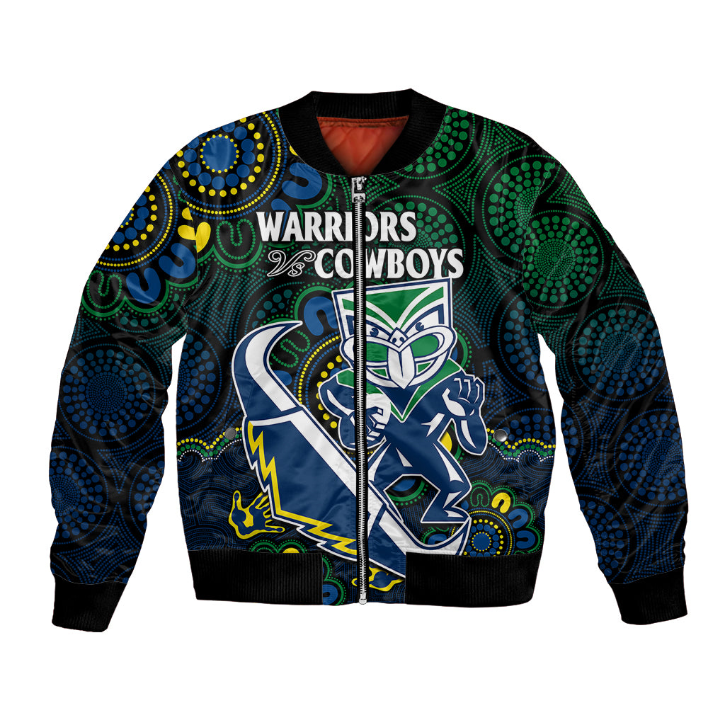custom-text-and-number-nrl-combine-warriors-and-cowboys-bomber-jacket-aboriginal