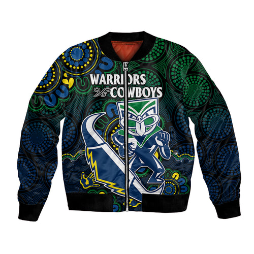 custom-text-and-number-nrl-combine-warriors-and-cowboys-bomber-jacket-aboriginal
