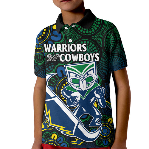 custom-text-and-number-nrl-combine-warriors-and-cowboys-kid-polo-shirt-aboriginal