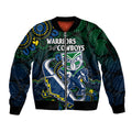 custom-text-and-number-nrl-combine-warriors-and-cowboys-sleeve-zip-bomber-jacket-aboriginal