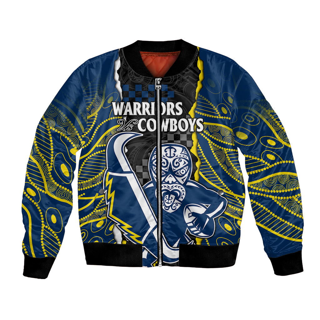 custom-text-and-number-nrl-combine-warriors-and-cowboys-bomber-jacket-maori-mixed-aboriginal