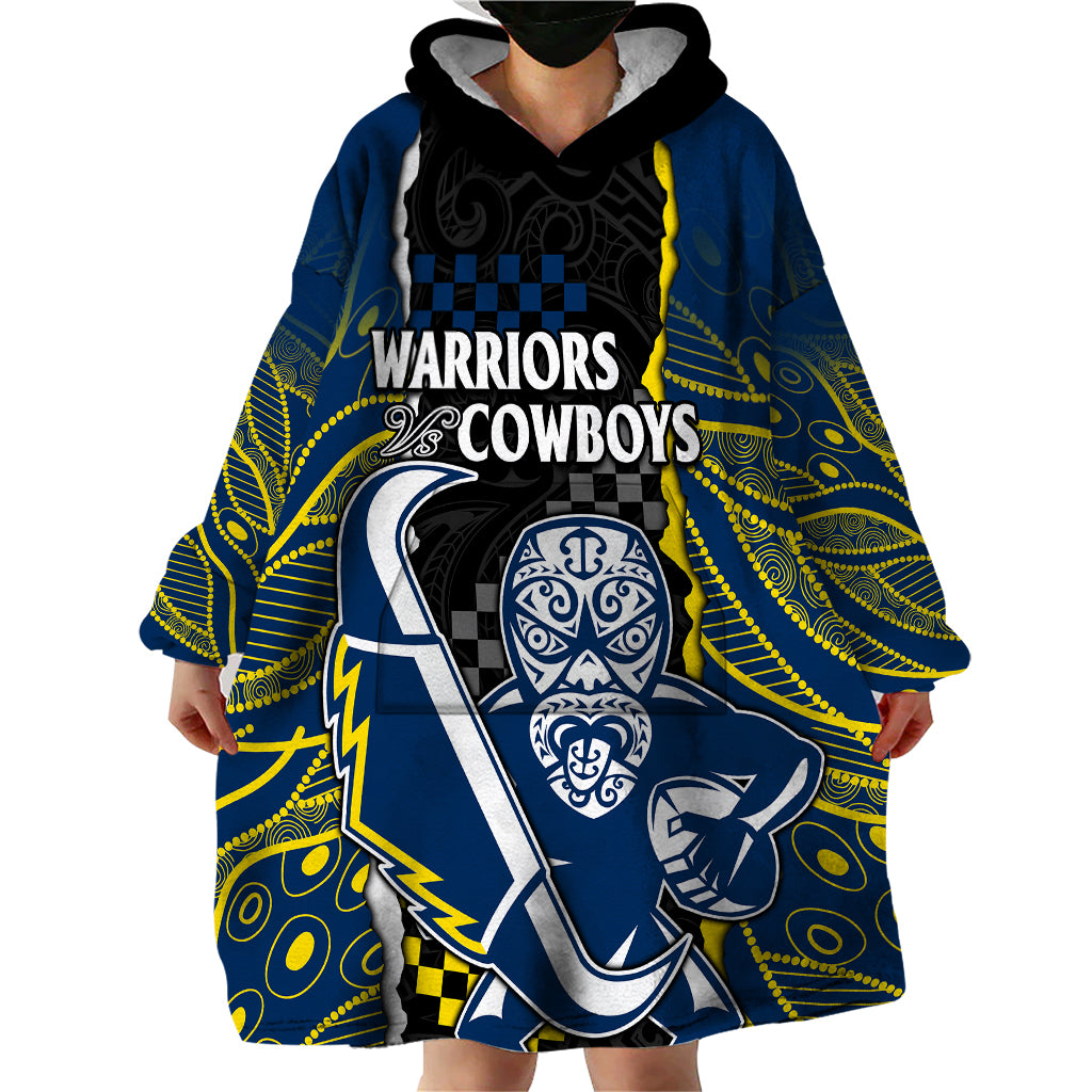 custom-text-and-number-nrl-combine-warriors-and-cowboys-wearable-blanket-hoodie-maori-mixed-aboriginal