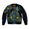 custom-personalised-afl-gold-coast-suns-2009-aboriginal-blue-style-sleeve-zip-bomber-jacket