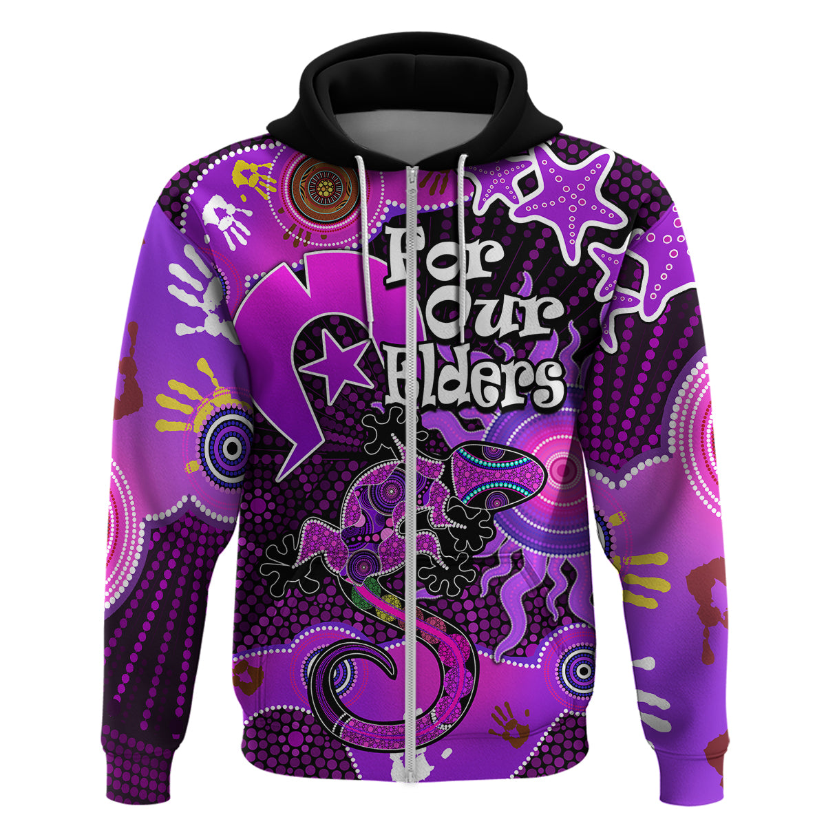 aboriginal-naidoc-week-2023-hoodie-turtle-lizard-sun