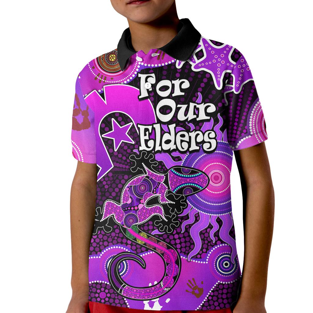 aboriginal-naidoc-week-2023-kid-polo-shirt-turtle-lizard-sun
