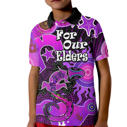 aboriginal-naidoc-week-2023-kid-polo-shirt-turtle-lizard-sun
