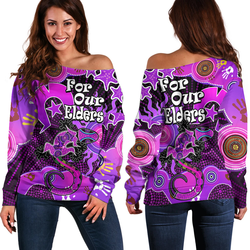 aboriginal-naidoc-week-2023-off-shoulder-sweater-turtle-lizard-sun